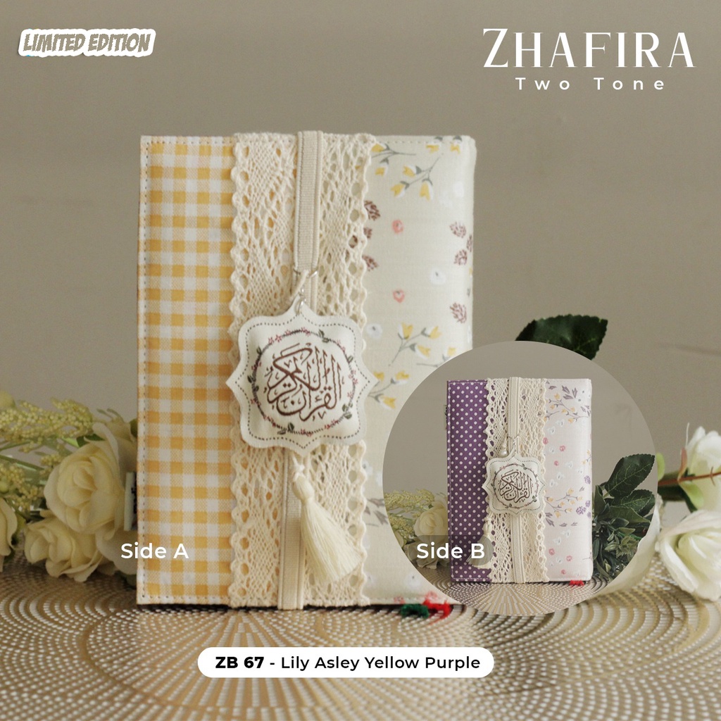 Alquran Kecil Zhafira Two Tone Cover Warna Kuning Ungu Terjemahan dan Tanda Tajwid Berwarna Terbaru 