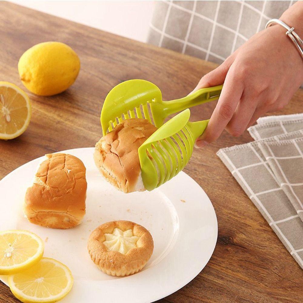 [Elegan] Alat Pengiris Tomat Dapur Tahan Lama Klip Roti Kreatif Handheld Multifungsi Lemon Slicing Tool