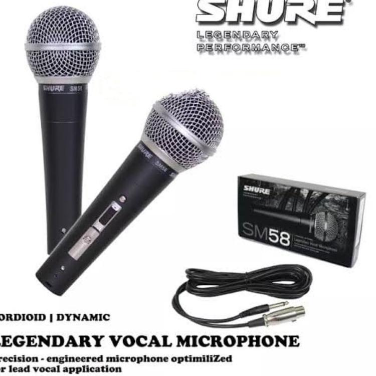 ➢Kekinian MICROPHONE SHURE SM58 MIKROFON SHURE SM-58 MIC KABEL SM58 VOCAL DYNAMIC MIK  MICROPHONE SU