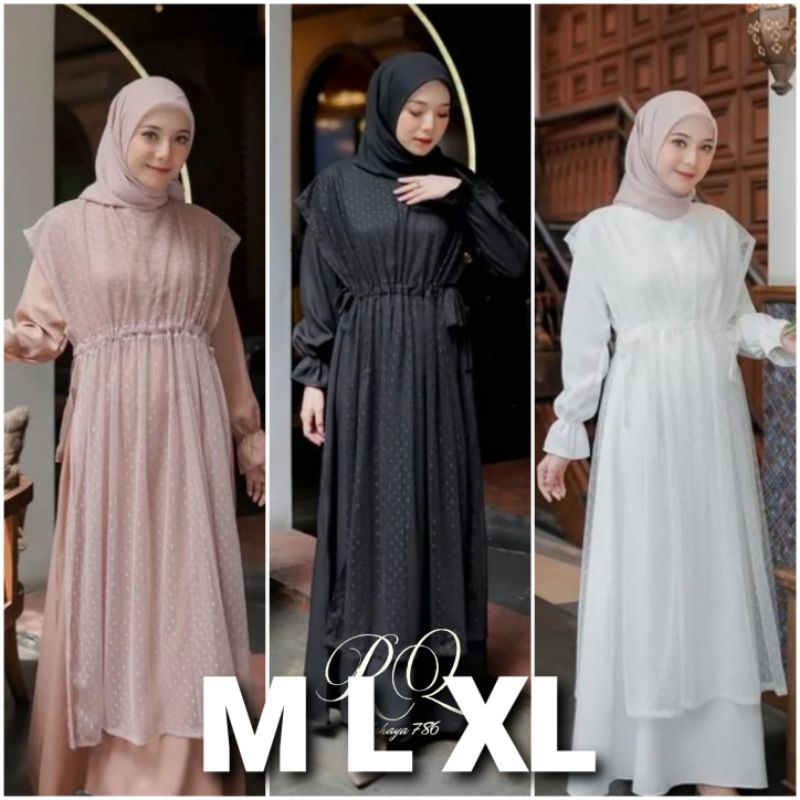 Salwa Dress Gamis Lebaran 2024 Gamis Putih Gamis Remaja Gamis OOTD Dress Simple Elegant Seragam