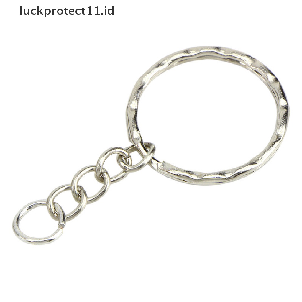 /Fashion Hot// Fashion// 50PCS DIY 25mm Dipoles Perak Keyring Gantungan Kunci Split Ring Pendek Rantai Kunci Ring.