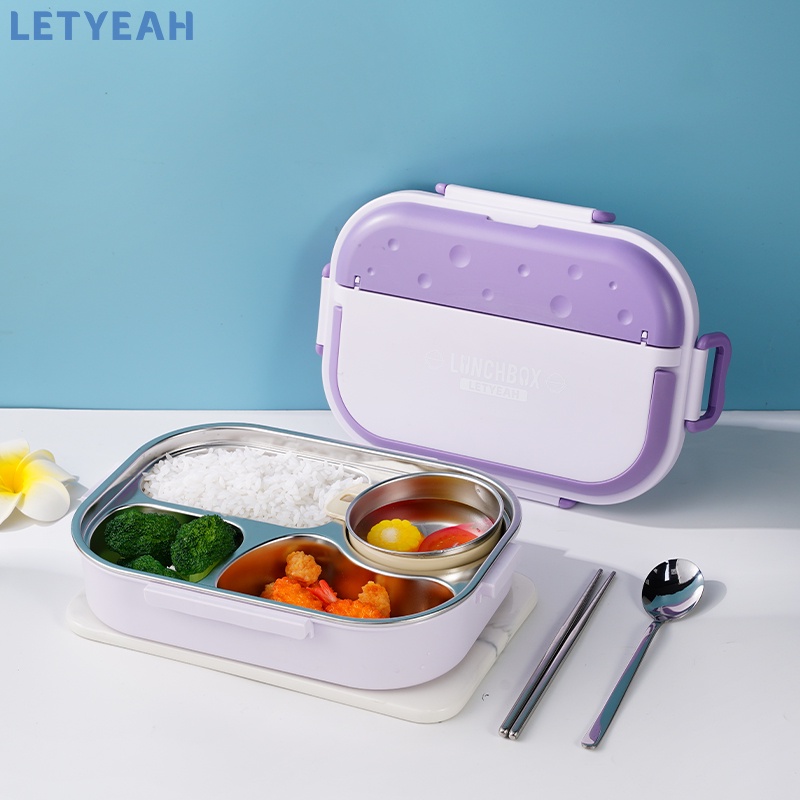 letyeah Kotak makan stainless 304 anti tumpah/lunch box stainless dengan mangkuk sup