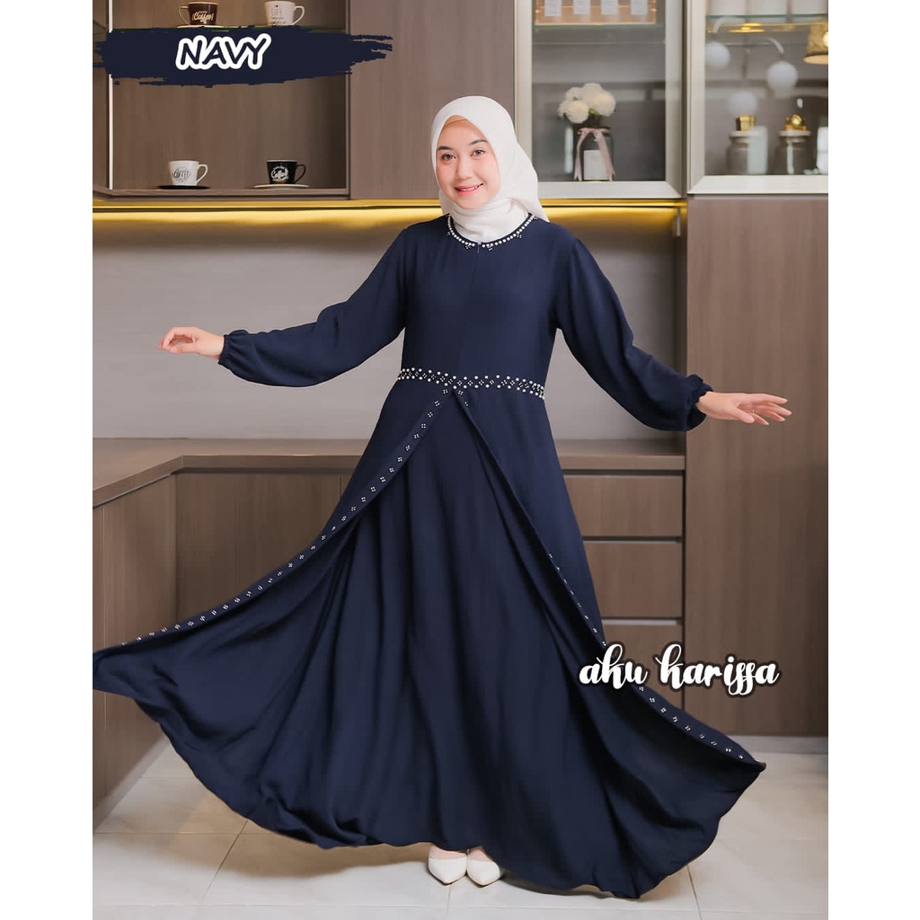 DRESS CRINGKEL ZENIRA NADIYA AKU KARISSA MIX ORNAMEN PAYET MEWAH GAMIS PESTA KONDANGAN HAJATAN SERAGAMAN HARI RAYA LEBARAN NEW ARRIVAL LUX HITAM POLOS