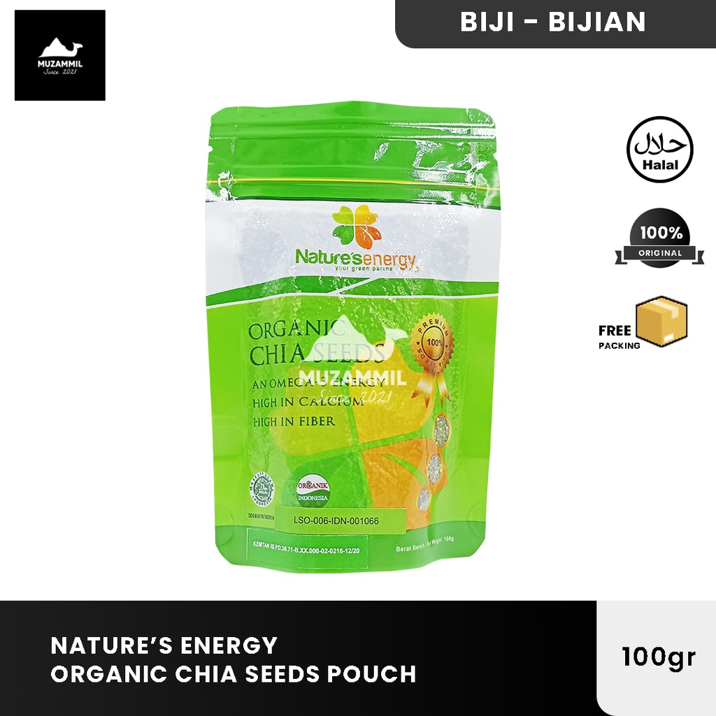 

Natures Energy Organic Chia Seeds 100gr Black Chia Seed Biji Selasih Hitam Original Organik