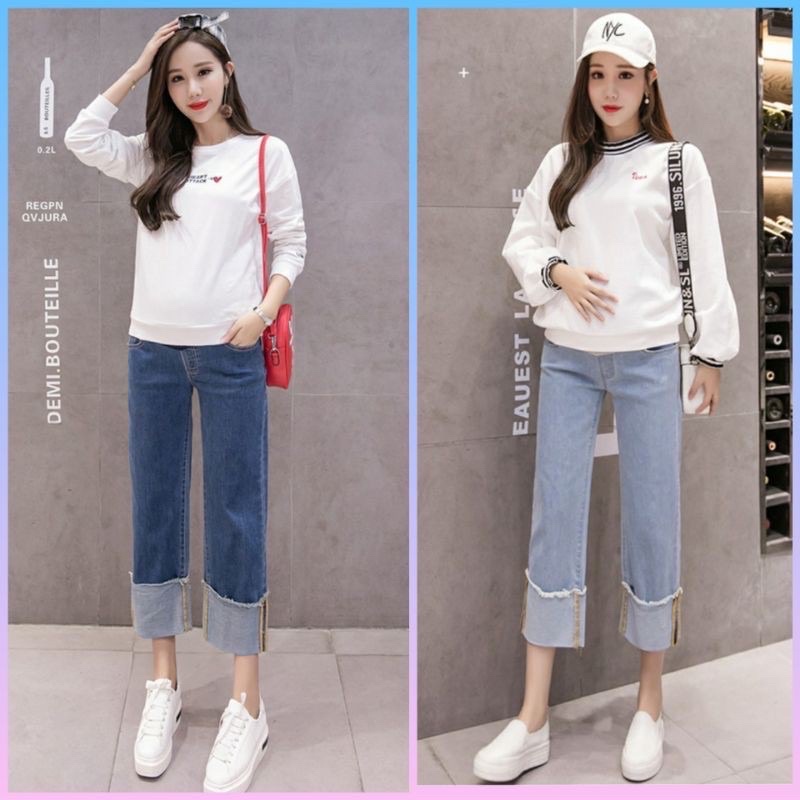 Celana Hamil Stretch Jeans(bisa dilipat atau tidak lipat)0236