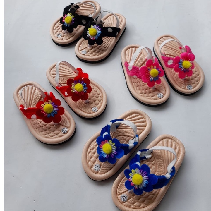 Sandal Baby Sandal Anak Perempuan Karakter Bunga Usia 1 - 2 tahun Trandy