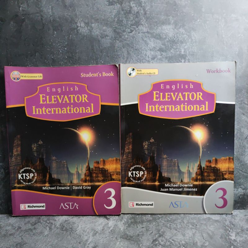 Buku English Elevator International 3, Students Book, Workbook, Asta, Michael Downie, David Gray, Ju