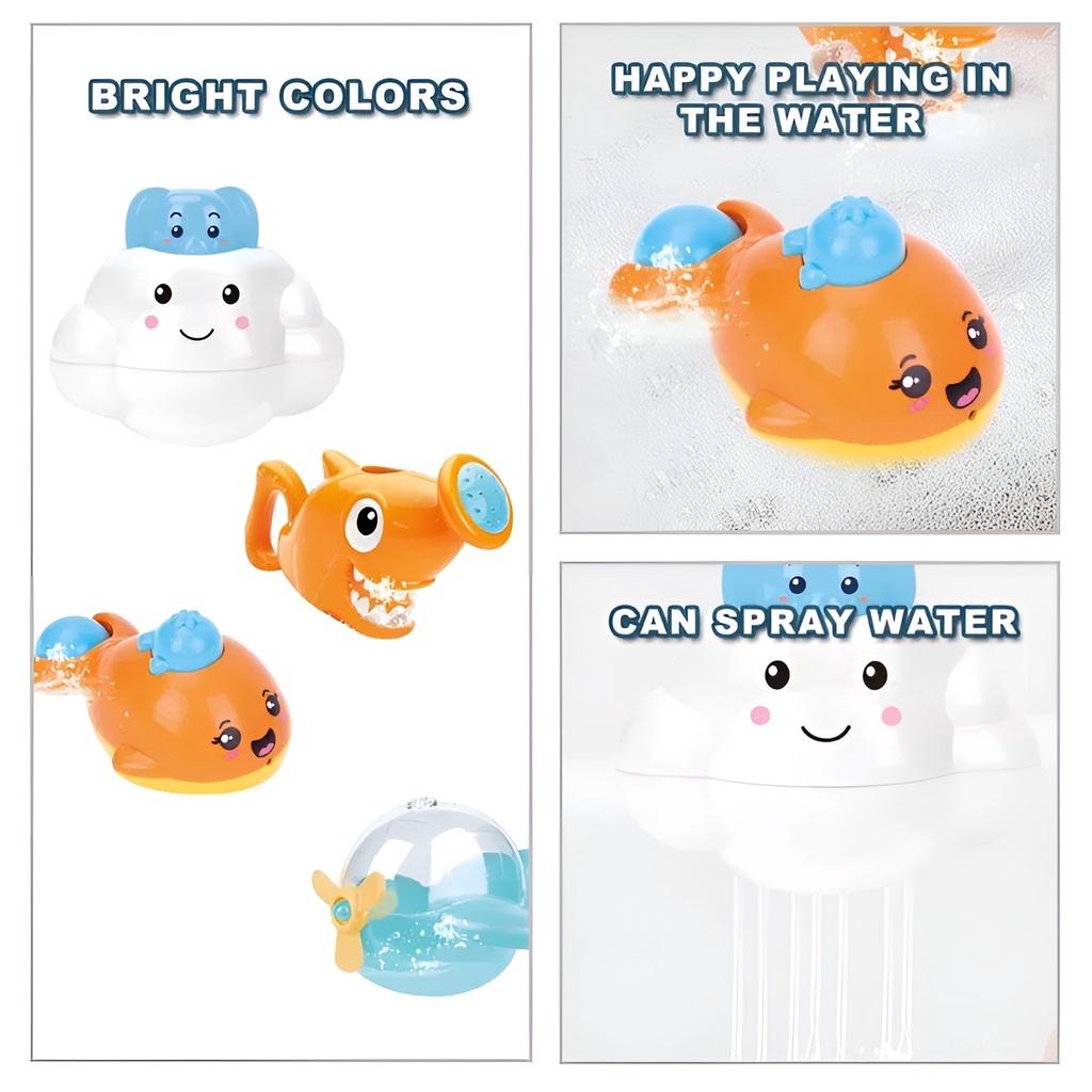 Mainan Aktivitas Mandi Anak 4pcs Shower Buddy | Mainan Mandi Anak Bayi | Kado Ulang Tahun Anak Bayi 1 Tahun