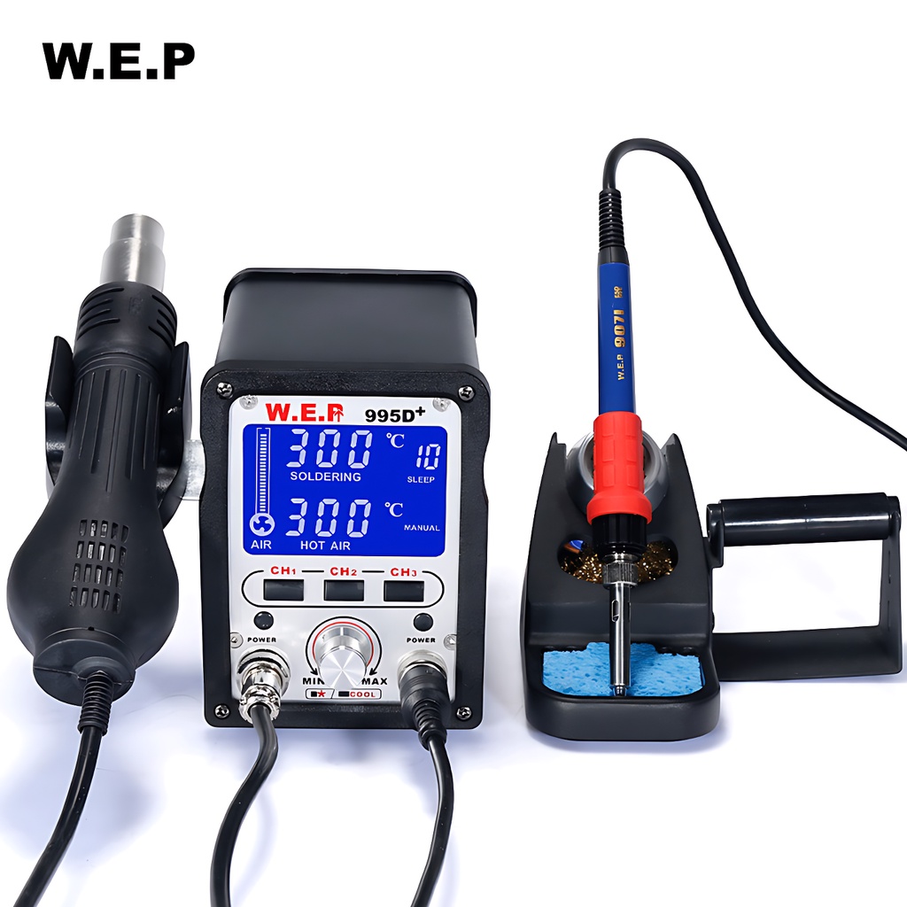 WEP Hot Air Blower Uap + Soldering 2 in 1 995D+ Hitam Original