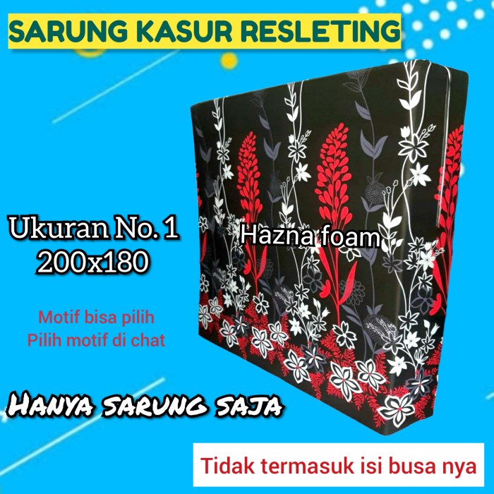Sarung kasur busa Inoac resleting No.1 200x180 semua ketebalan