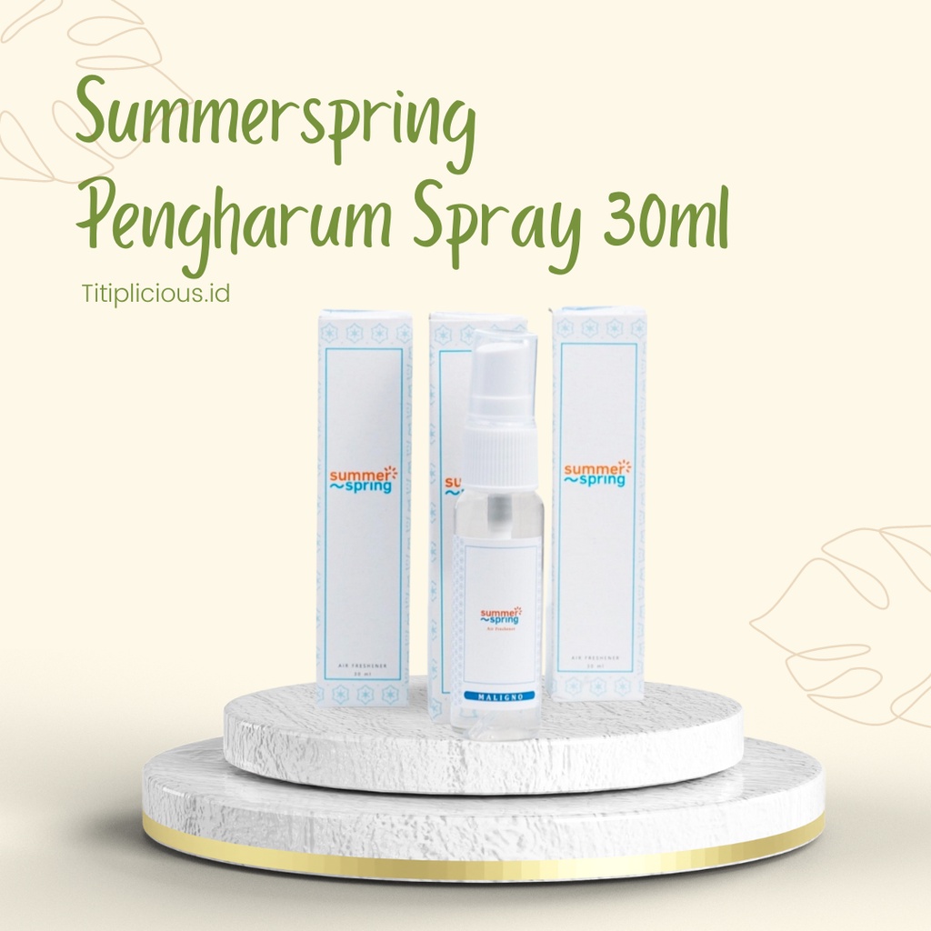 Summer Spring Pengharum Ruangan Parfum Aromaterapi Spray Semprot Mobil Pewangi Kamar Mandi Tidur Lemari Tahan Lama 30ml