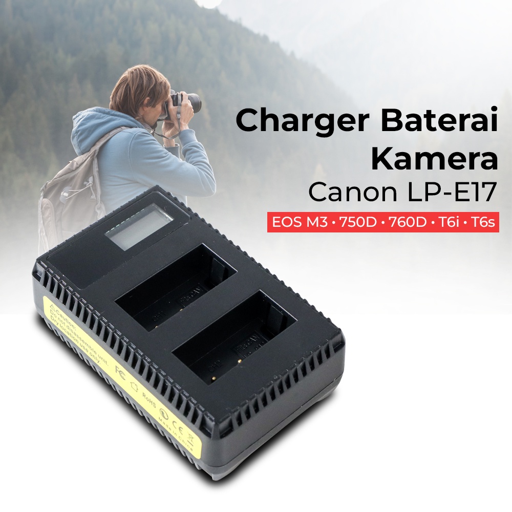 SEIWEI Charger Baterai Travel Canon EOS M3 750D 760D T6i T6s - LP-E17 - Black