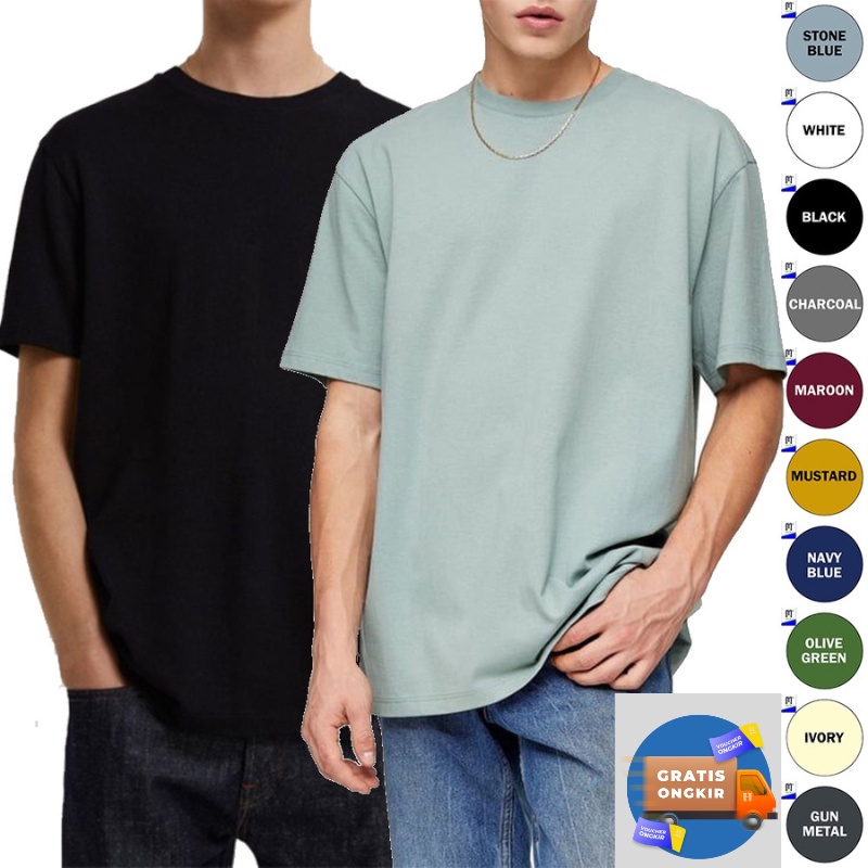 Kaos Polos COTTON COMBED 30S BAMBOO T3 | Kaos Polos Lengan Pendek Pria Wanita KATUN COMBED Bahan Teb