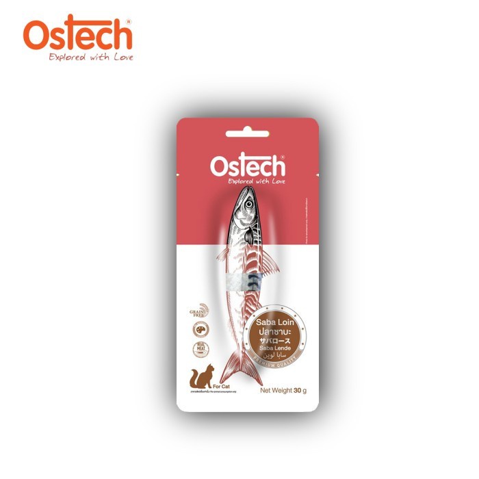 Cemilan Kucing Premium Ostech Saba Loin 30gr- Daging Ikan Kembung ASLI