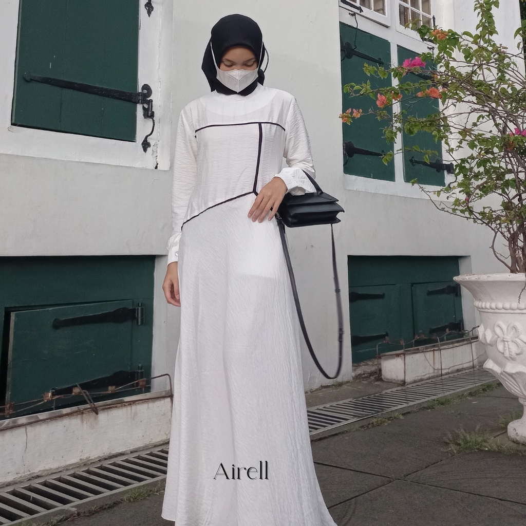 Gamis Wanita Terbaru Polos Gamis Kekinian Gamis Putih Baju Dress Muslim Simpel Sederhana Mewah Airfl