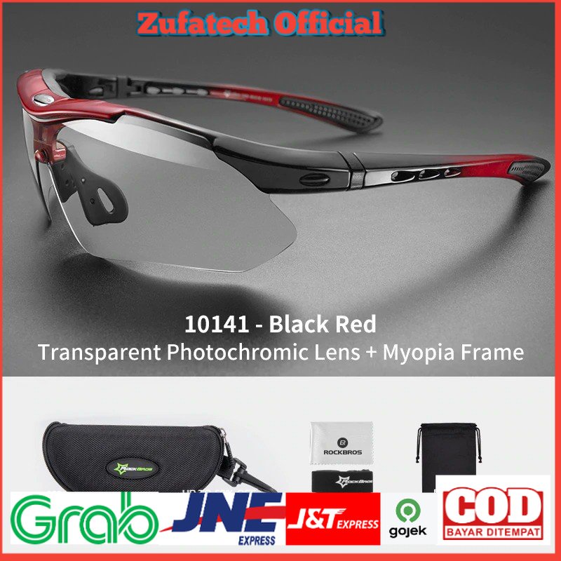ROCKBROS Kacamata Sepeda Olahraga Lensa Photochromic Classic 10143 - Black/Red