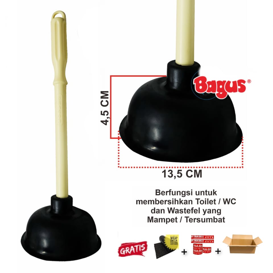 Jual Alat Sedot WC Karet DRAGON / Pompa WC / Pembersih Saluran Air