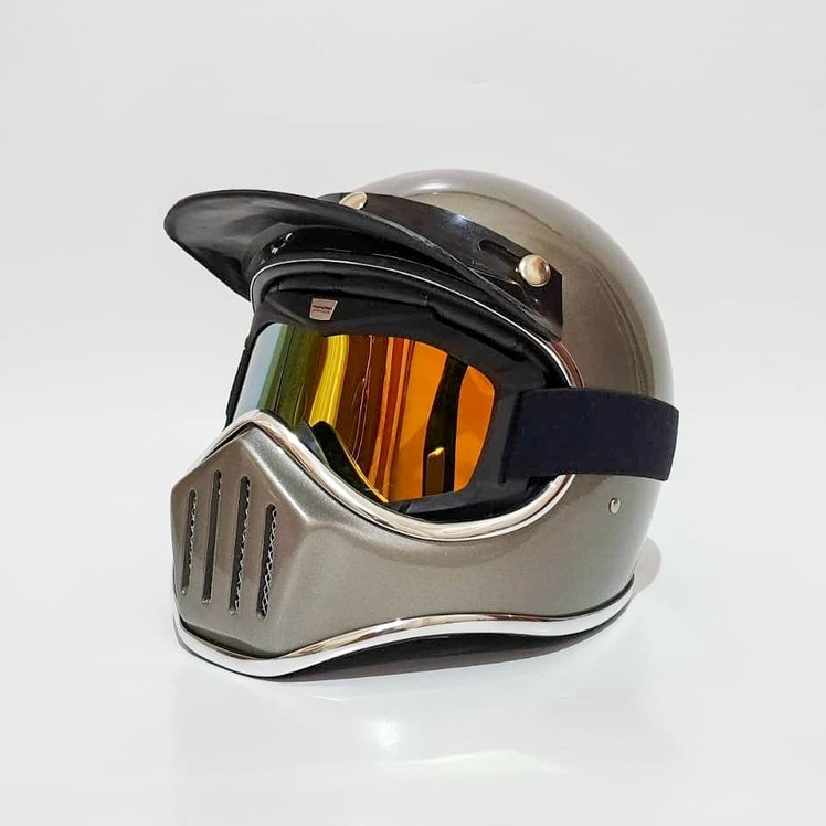 HELM CAKIL CUSTOM WARNA GREY GLOSSY