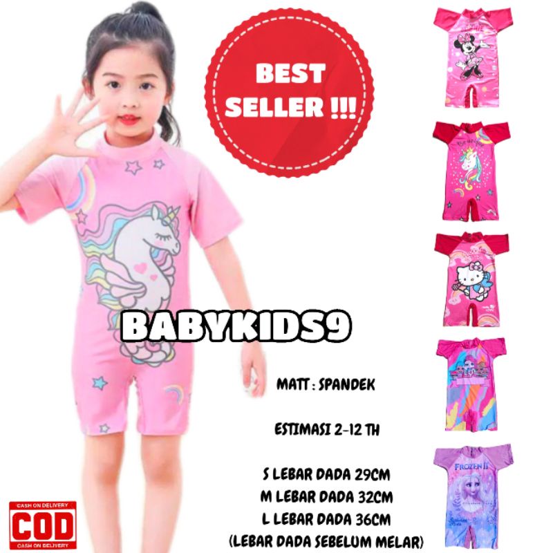 baju renang anak perempuan cewek karakter Terbaru 1-12 tahun