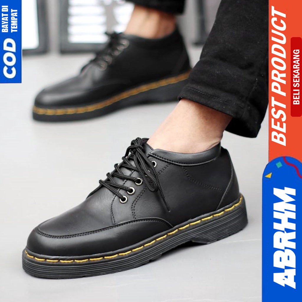 Sepatu Formal Kerja Pantofel Pria Docmart Low Boots Hitam Abrhm RIBERY SLOP