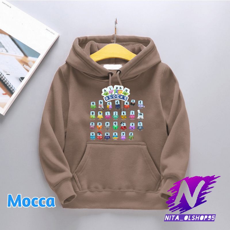 sweater hoodie anak alphabet block