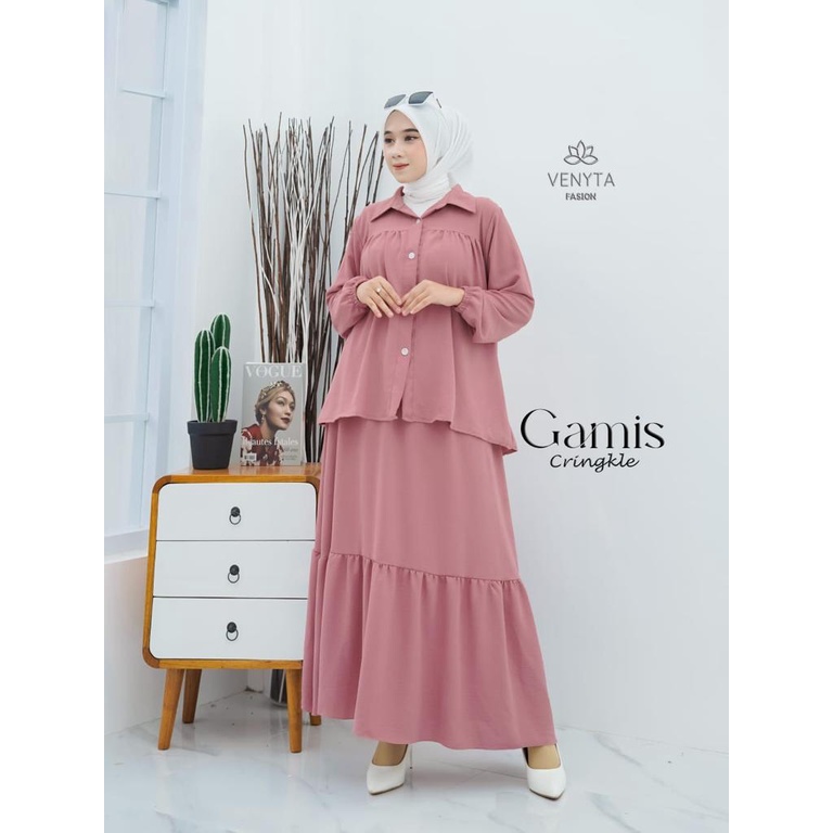 ONE SET CRINKLE ROK + BLOUSE DELLA SET MODEL TERPISAH ORGINAL VENITA FASHION/COD/SETROK DELLA/BLOUSE