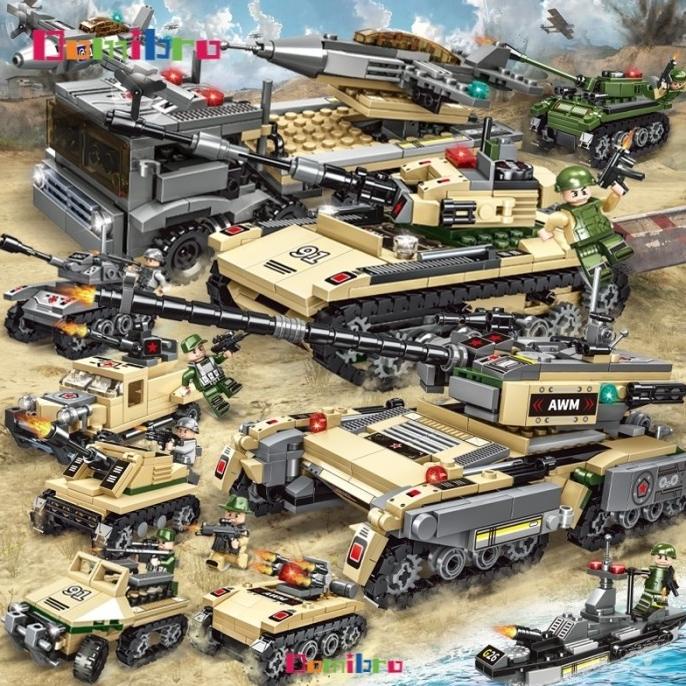 Brick Mainan 1030Pcs Tank Ww2 Military Block Mainan Anak Laki Laki