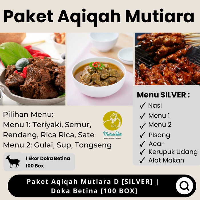 

Paket Aqiqah Murah Mutiara D [SILVER] | Doka Betina [100 BOX]