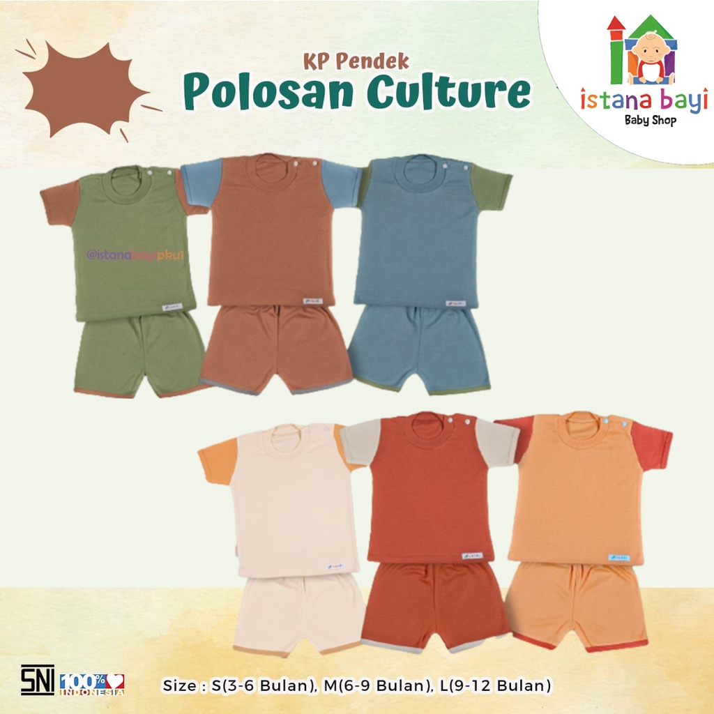 Aruchi Setelan KP Kombinasi Pendek Culture Boy &amp; Girl/ Setelan Anak Warna