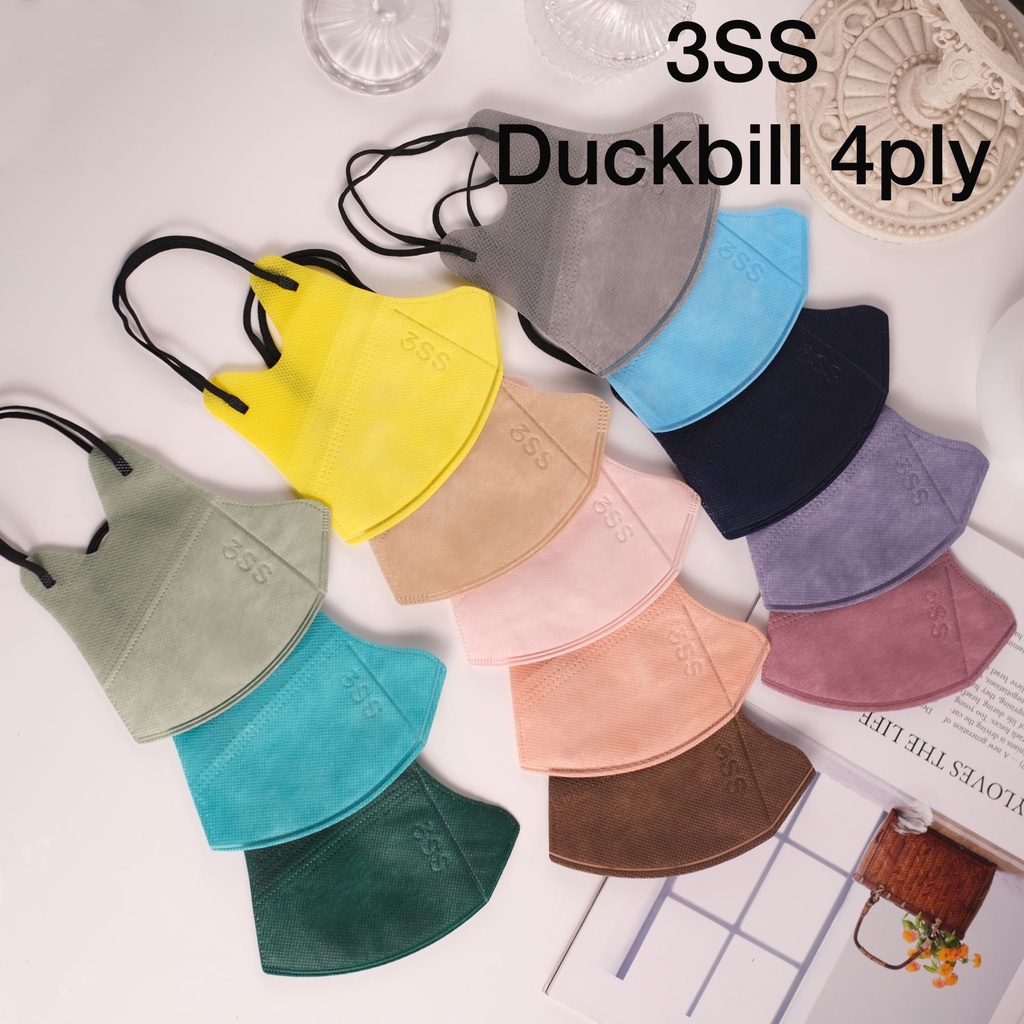 MASKER DUCKBILL GARIS 3 PLY ISI 50 PCS 3SS + POUCH  [SWEETSPACE]