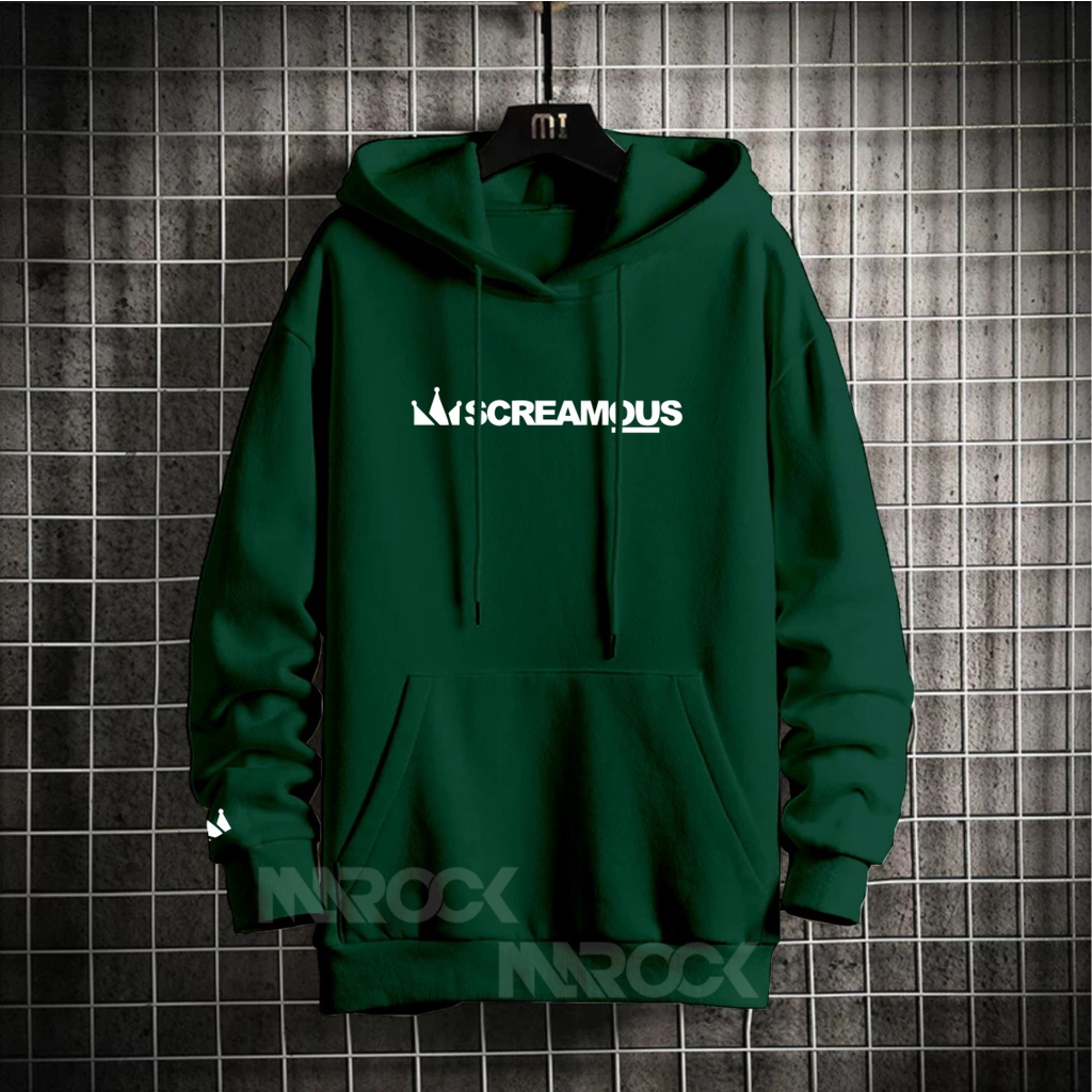 SCREAMOUS Sweater Hoodie Pria Musim Dingin