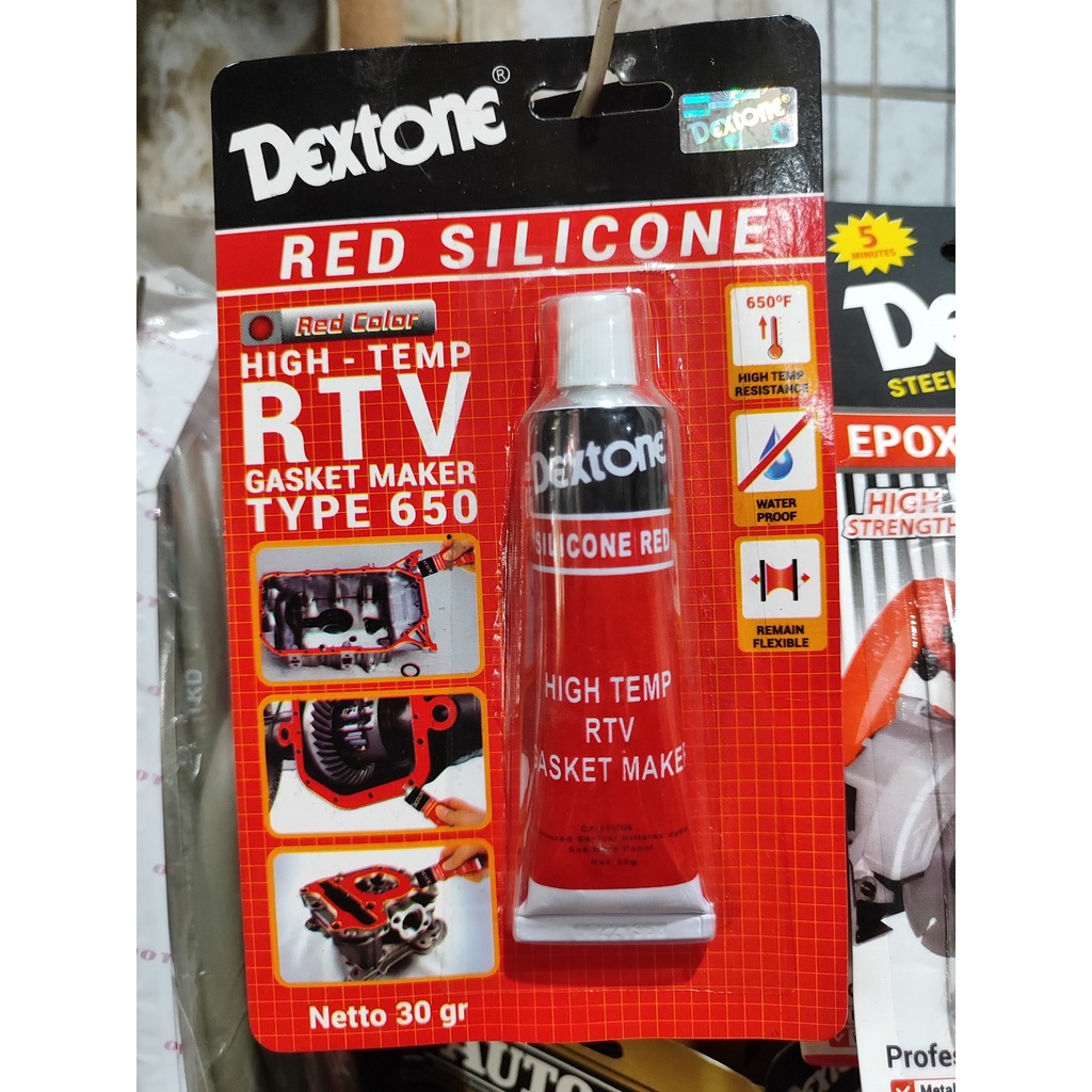 Jual LEM DEXTONE RED SILICONE SEALENT LEM GASKET PACKING RTV HIGH TEMP