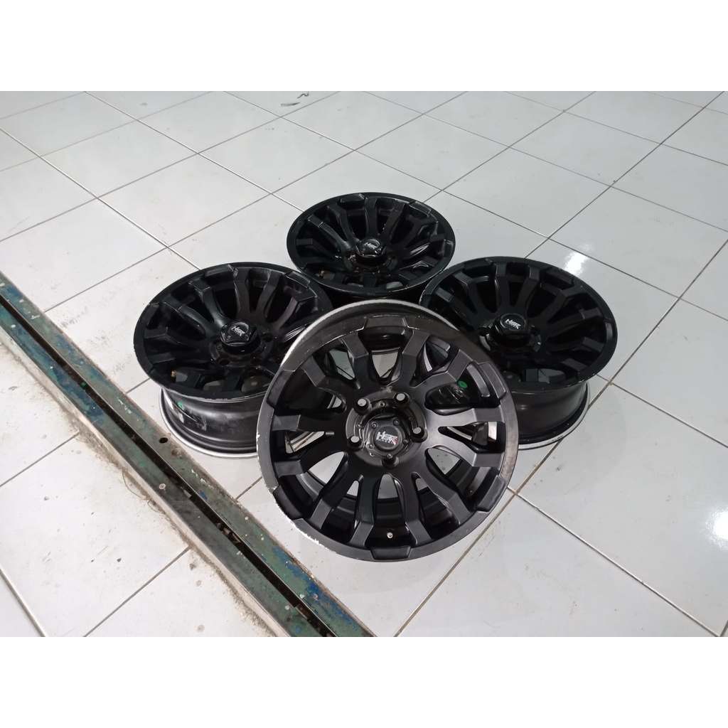 Pelek Mobil Bekas Racing HSR BURNEH Ring 15 Pcd 5x114 Black