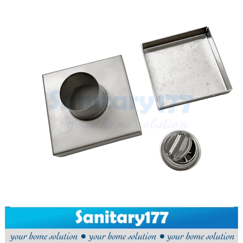 Smart Floor Drain Stainless 304  T91 uk 10x10cm - Saringan air Got kamar mandi smart tile stenlis Murah isi keramik tile drainer pembuangan air anti bau kecoa tikus/G33