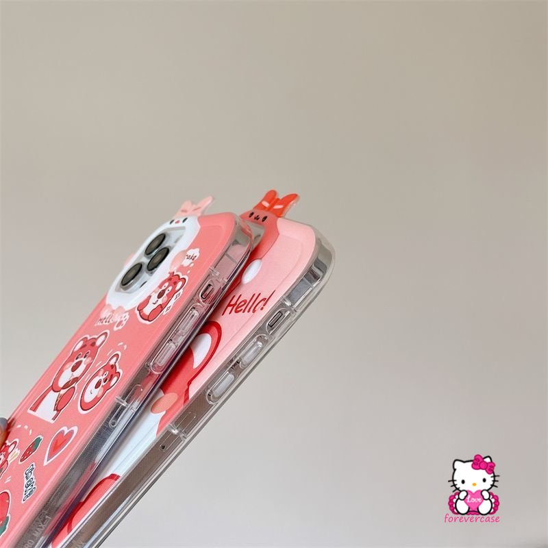 Casing Lensa 3D Bow Monster Untuk Samsung A13 A12 A03 A04E A32 A23 A52 A51 A52sA04 A53 A50s A04s A03s A50 A30s A22 A71 A02s A33 A21s A73 A11 A31 Kartun Strawberry Bear Manyo Soft Case