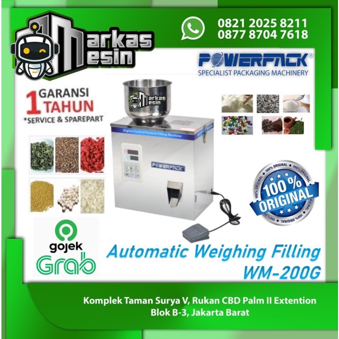 Timbangan Mesin Pengisi Bubuk Powder & Granule Timbangan Bubuk Wm-200G Powerpack