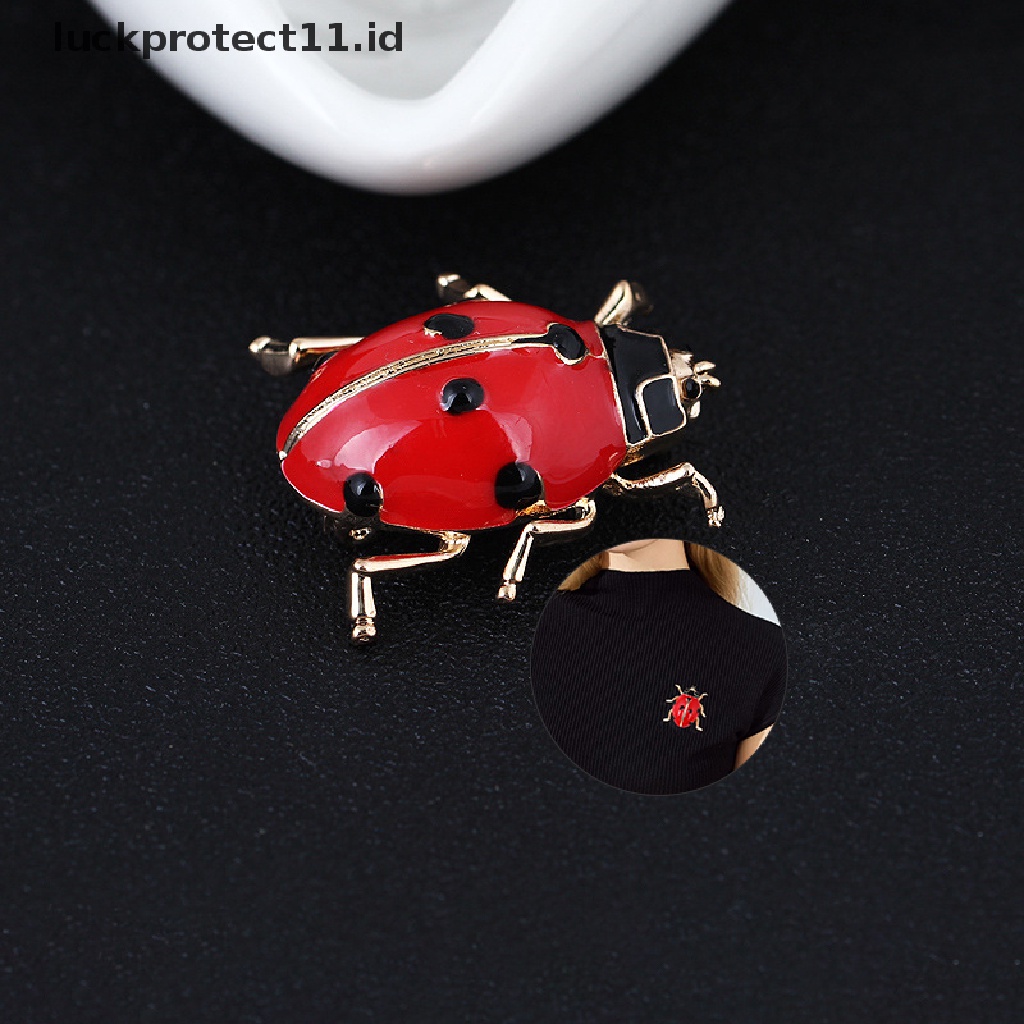 /Fashion Hot// Fashion// Fashion Enamel Ladybug Merah Serangga Bros Kumbang Pin Syal Korsase Perhiasan Hadiah.