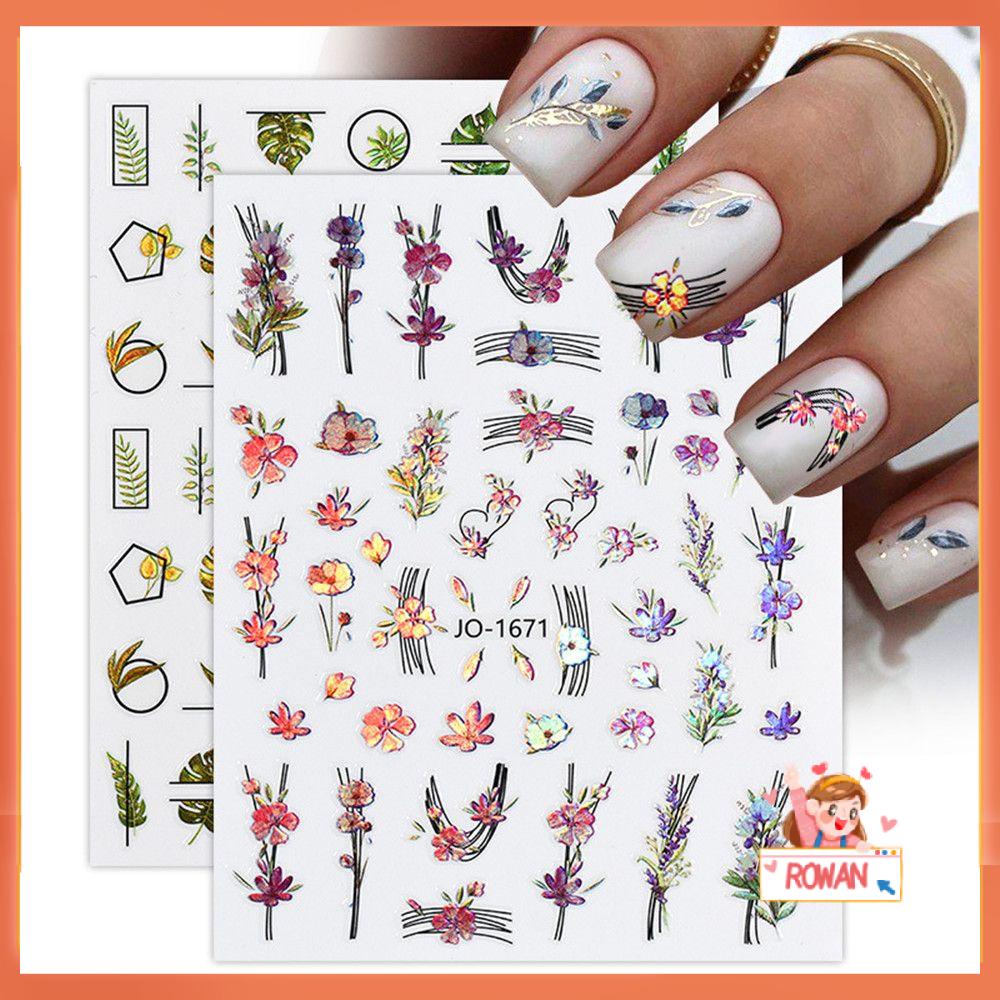 R-flower 3D Stiker Kuku Flowers Selfadhesive Hologram Nail Art Dekorasi