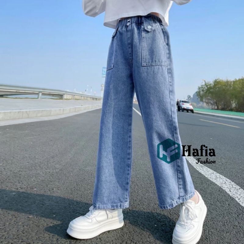 Celana Jeans Anak Perempuan Kulot Anak Usia 7-13 Tahun