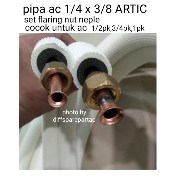 PIPA AC 1/2PK 3/4PK DAN 1PK MERK ARTIC SET FLARING PANJANG 4MTR