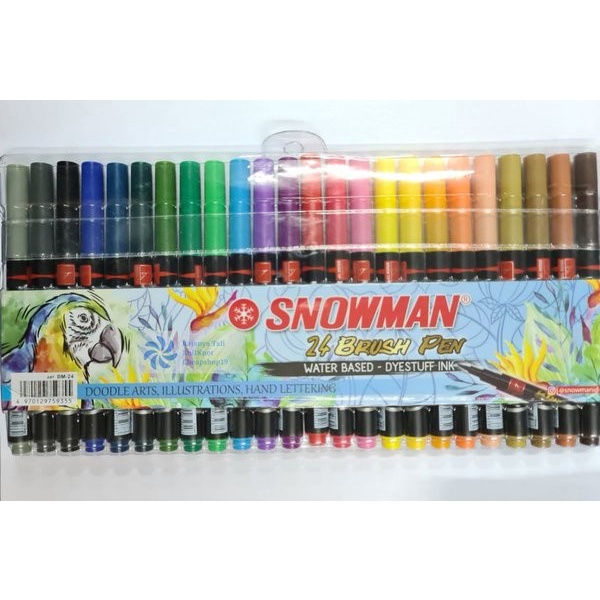 Jual Snowman Brush Pen Brush Pen Kuas Set Warna Bm Lettering Doodle Shopee Indonesia