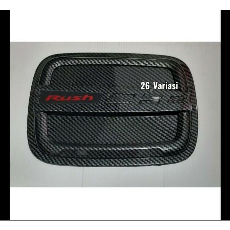 Tank Cover Tutup Tangki Bensin Mobil Variasi Toyota Rush 2009-2017 Carbon