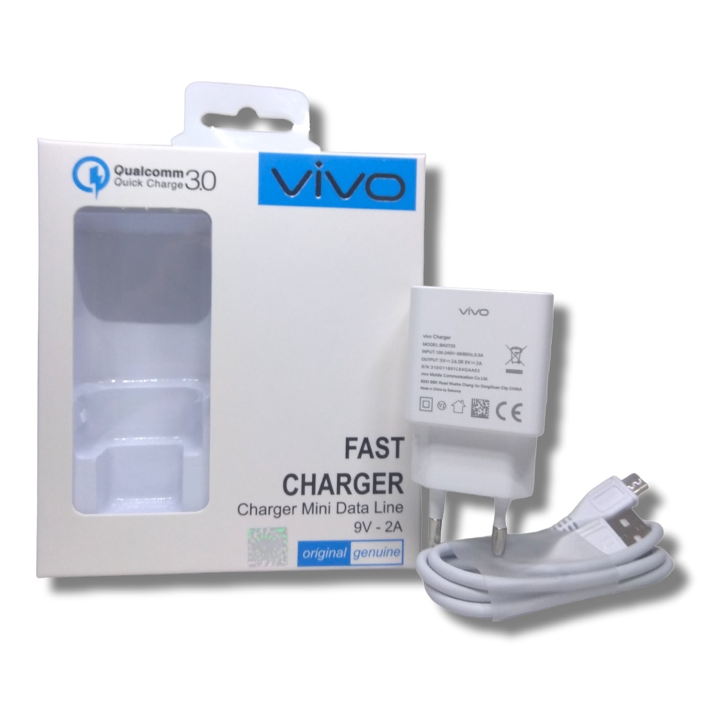 Charger Vivo Y12 Y12S Y15 Y17 Y71 Y91 Y93 Y95 Fast Charging ORIGINAL Micro USB BK-0720