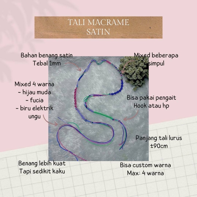 Lanyard pods satin/ Lanyard Id Card / Lanyard Macrame/ Tali Pods