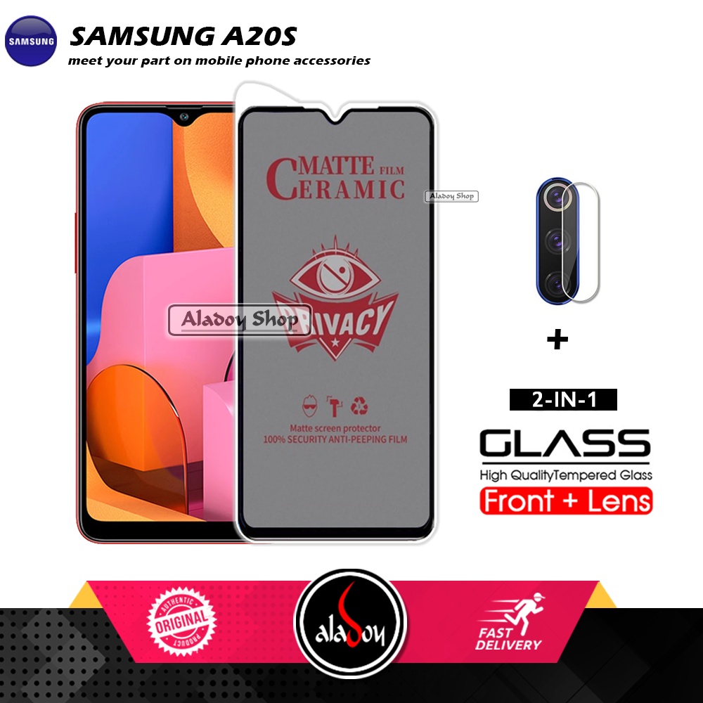 PAKET 2IN1 Anti Gores Privacy Samsung A20S + Tempered Glass Kamera