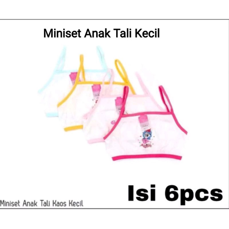 6 pcs Miniset Anak Remaja Mini set Bra Perempuan 1 / 2 lusin Kaos Dalam SD SMP ABG