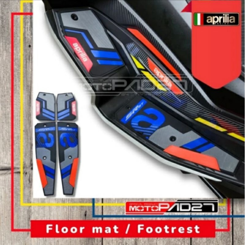 Bordes Karpet pijakan kaki Footrest Floor APRILIA SR-GT 200 Premium Rubber