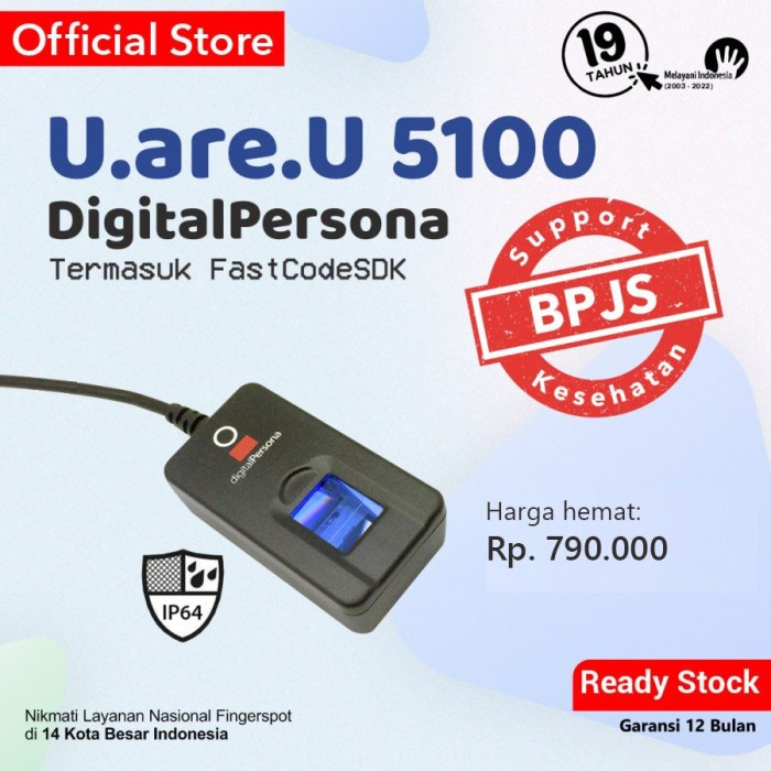 fastcode 5100 fingerprint u are u digital persona support bpjs