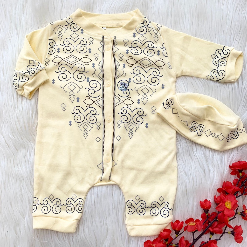 Baju setelan koko romper peci lebaran fashion anak bayi cowok laki baby boy musim murah -mir