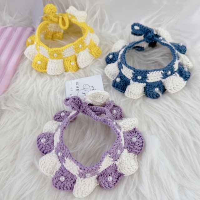 bib collar rajut anjing kucing